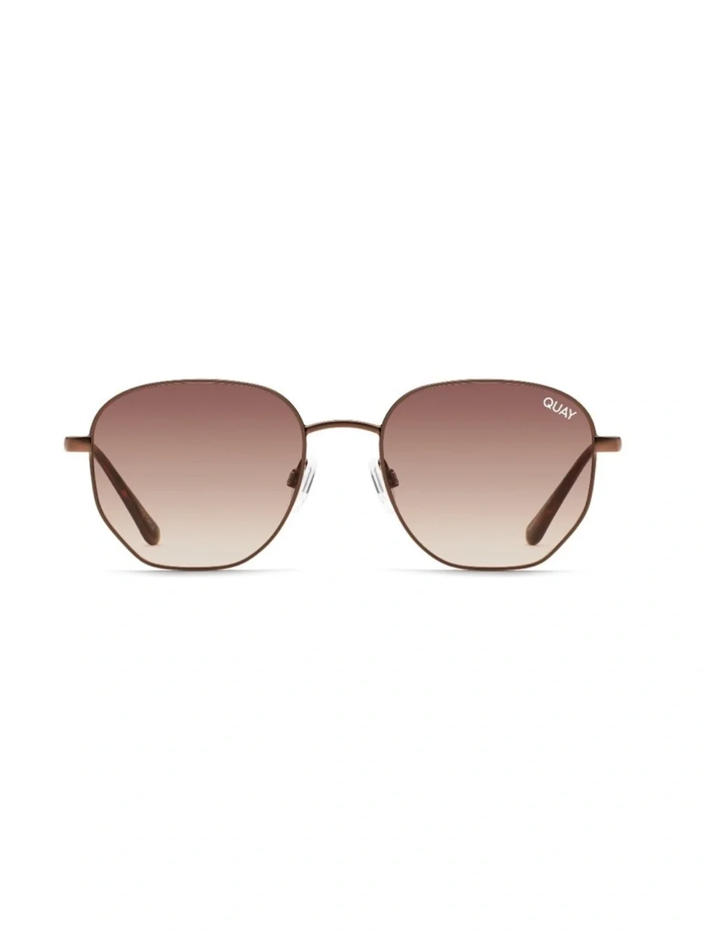Quay Australia Big Time Round Gradient Sunglasses Bronze Brown NWT
